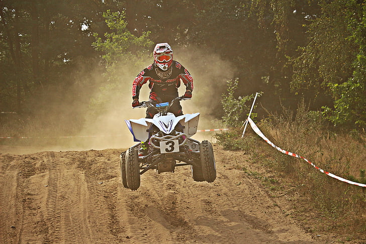 motocross, enduro, quad, race, sand, dust, cross