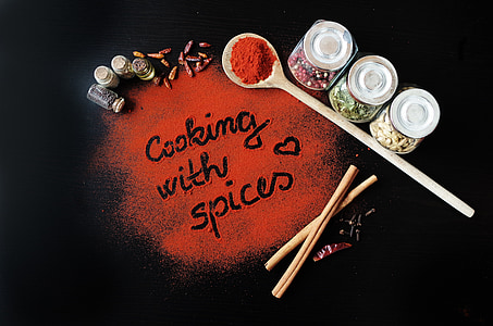 paprika, peppar, Matlagning, inskriptionen, färgstarka kryddor, lukten av, färgglada