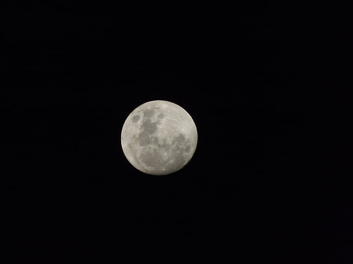 ay, gece, ay ışığı, astronomi, ay yüzeyi, Dolunay, gezegen ay