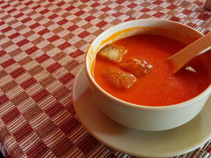 alimentaire, tomate, soupe, restaurant