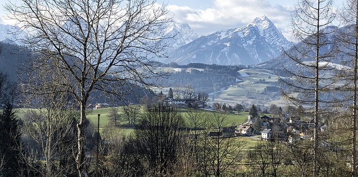 Windischgarsten, montanhas, Áustria, Cimeira, caminhada, paisagem, Panorama