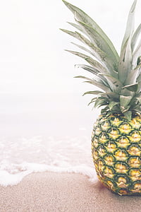 pineapple, seashore, food, fruits, pine apple, fruit, food and drink