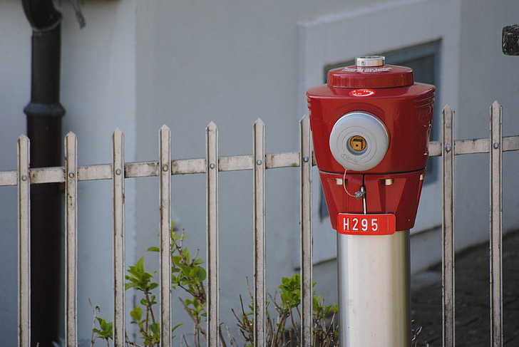 hydrantu, červená, zahrada, oheň, nerez, hasič hydrantu, vody pro hašení požáru