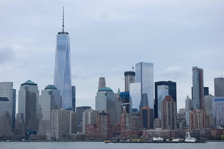 New Yorkissa, WTC, Kaupunkikuva, Skyline, rakennus, pilvenpiirtäjä, NYC