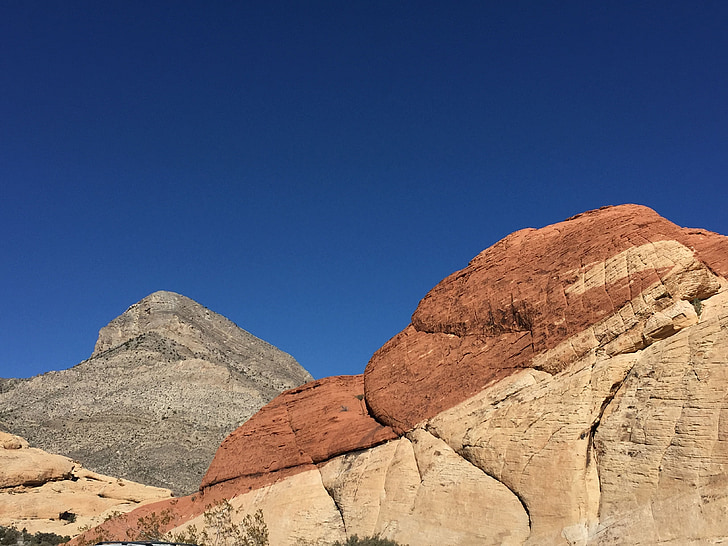 USA-Tourismus, Red Rock canyon, rot, Rock, blauer Himmel