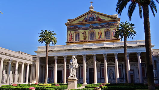 italy, rome, basilica, papale san paolo fuoi le mura, church, historically, architecture