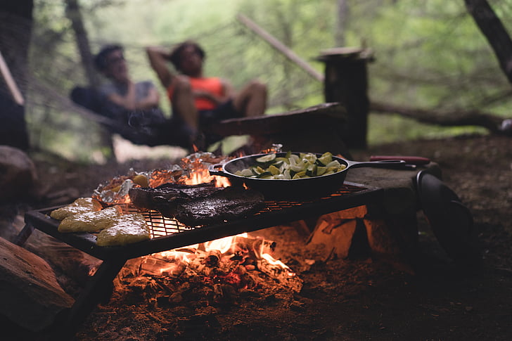 thịt nướng, BBQ, lửa trại, than gỗ, than đá, nấu ăn, Bữa ăn tối