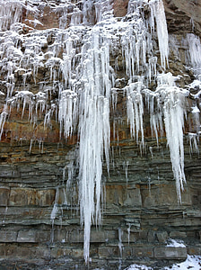 Cliff, ijspegels, bevroren, ze, ijs, Icy, water