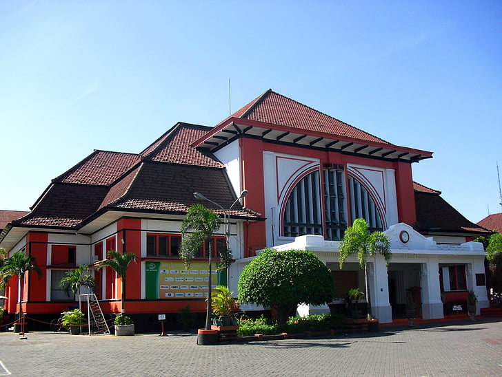 Kántor pos, Surabaya, Jawa timur, Indonézia, ázsiai, posta, régi épület