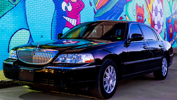 Lincoln, cotxe de la ciutat, art urbà, cotxe, transport, urbà, creatiu