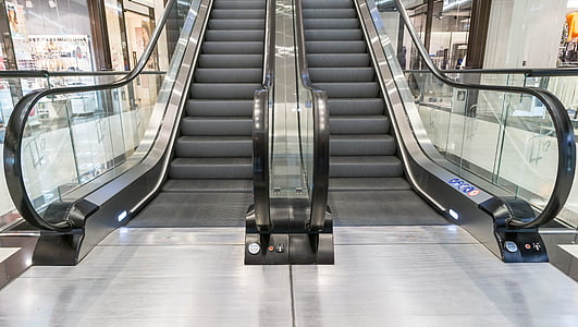 stairs, escalator, shopping centre, floor, gradually, department store, buy