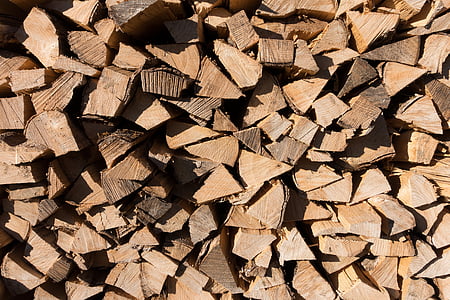 drewno, hacked, ułożone, Drewno kominkowe, holzstapel, nacinania gwintów grzebienie, stos