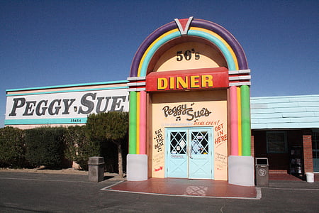 Amerika Serikat, California, Mojave, Barstow, Peggy menuntut diner