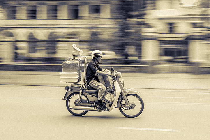 มอเตอร์, รถมอเตอร์ไซด์, รถจักรยานยนต์, ถนน, ความเร็ว, ชีวิตในเมือง, เคลื่อนไหว