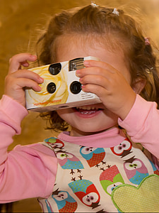 fotagrafin, jente, barn, Foto, fotograf, fotokameraet, kameraet