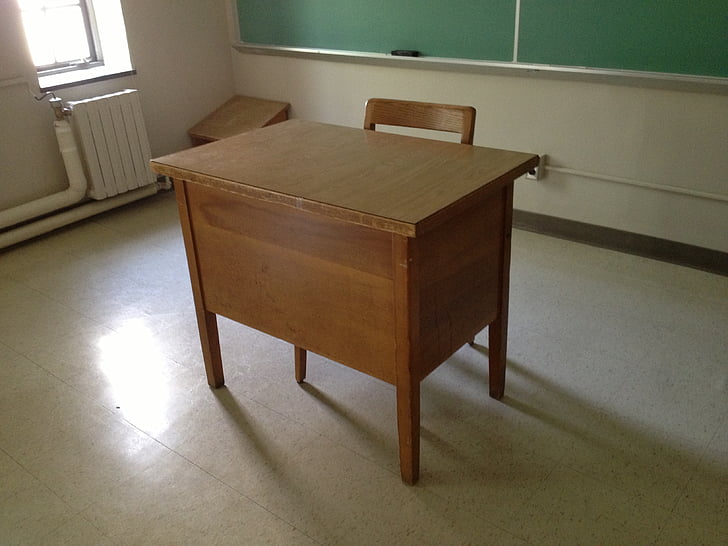 classroom, desk, school
