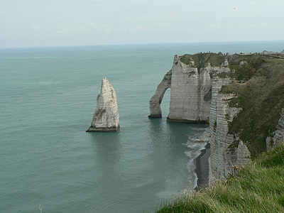 kallioita, Sea, Étretat, Normandy, maisema