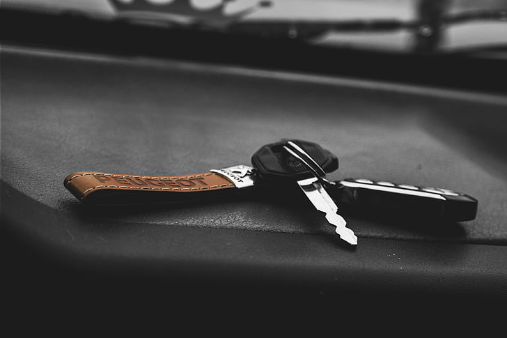 car key, close-up, key, key chain, Peugeot