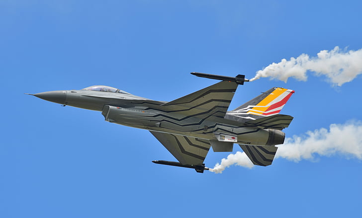 letadlo, Jet fighter, letadla, fe16, letectvo Belgie, Airshow