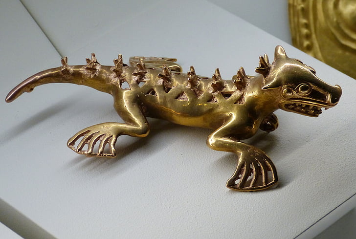 guld, historiskt sett, gyllene, Figur, smycken, Costa Rica, museet