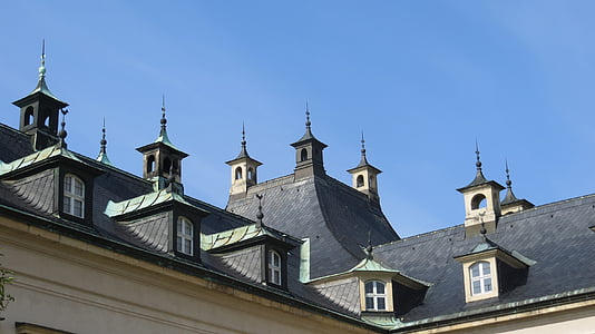 dak, Gable, torens, het platform, kantelen, venster, dakbedekking