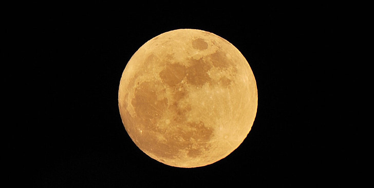 Luna, lua cheia, à noite, céu