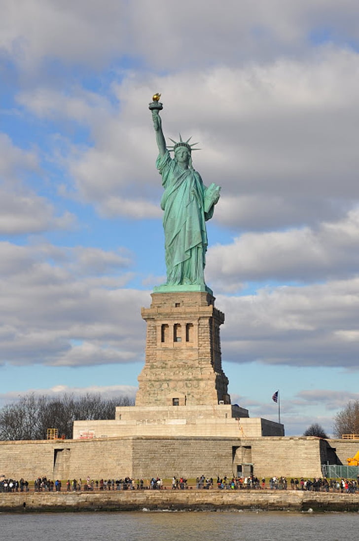 Статуя свободи, Статуя, Нью-Йорк, Манхеттен, небо