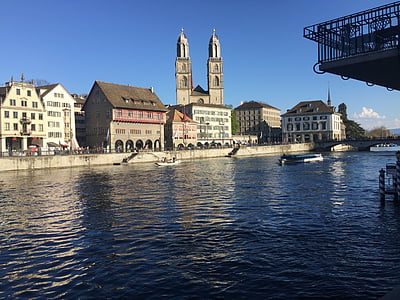 Anki, floden, staden, Zurich