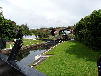 kanal, vatten, vegetation