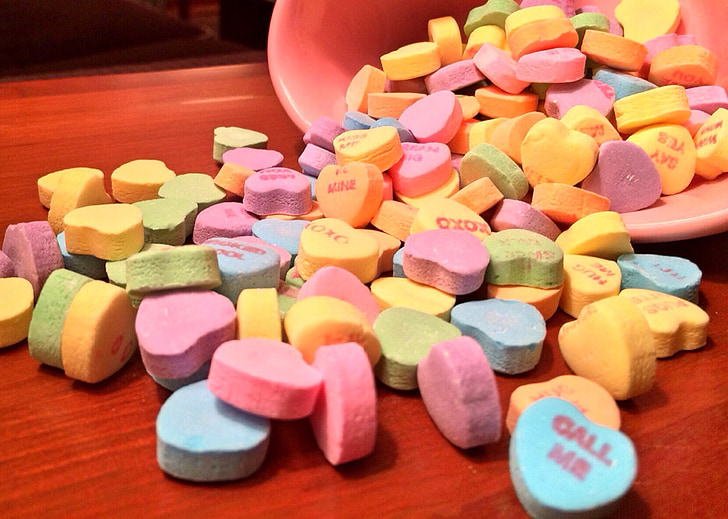 godteri, Valentine, regnbue, hjerte, kjærlighet, romantisk, romantikk