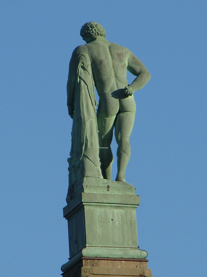 hercules, statue, wilhelmshöhe, kassel, man, naked, world heritage