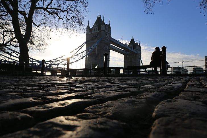 London, Tower bridge, huvipakkuvad, hommikul, taevas, Bridge, Ühendkuningriik