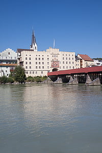 Wasserburg, byen, elven, fikse, Bridge, arkitektur, vann
