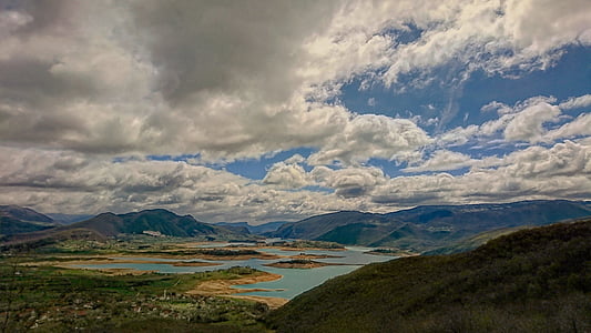 jezero, oblaci, priroda, Ramsko jezero, Hercegovine, prozor grad, zeleno jezero