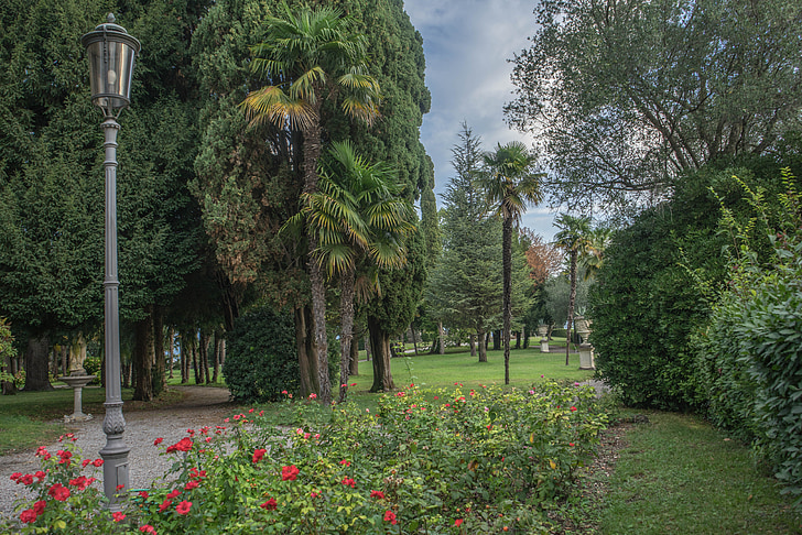 garda-tó, Sirmione, Olaszország, a Villa cortine, természet, gyalogút, kert