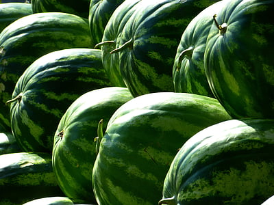 stapel, groen, Watermeloenen, meloenen, water, fruit, watermeloen