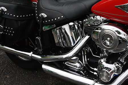 μοτοσικλέτα, Harley davidson, γυαλιστερό χρώμιο
