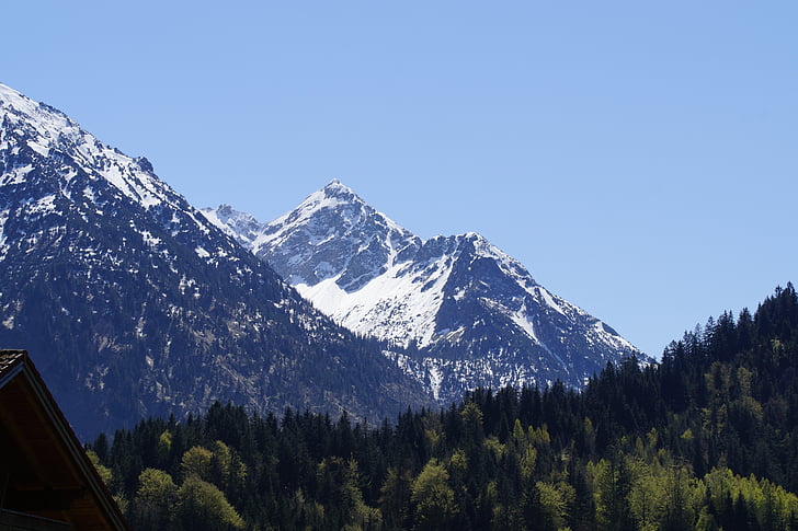 Hora, Allgäu, alpské, krajina, Panorama, Allgäuské Alpy, Příroda