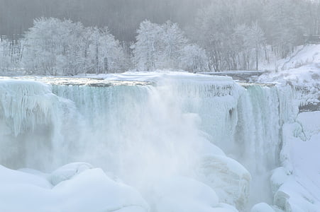 American falls, Niagara falls, zimné, ľad, sneh, mrazené, Príroda