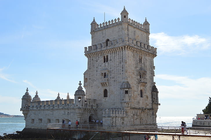 tornet, av, Betlehem, Lissabon, Portugal, monumentet, standard dos descobrimentos