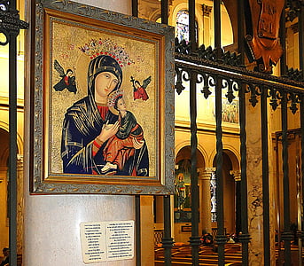 bild, Vår Fru, Kyrkans interiör, kyrkan, tro, religion, sakrala