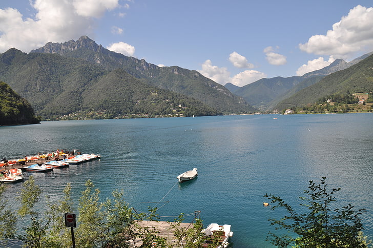 Lago, Trentino, céu, natureza, montanhas, magia, Itália