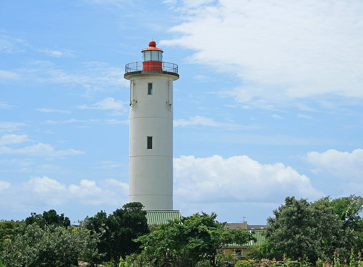 lighthouse, white, tall, tower, beacon, landmark, nautical