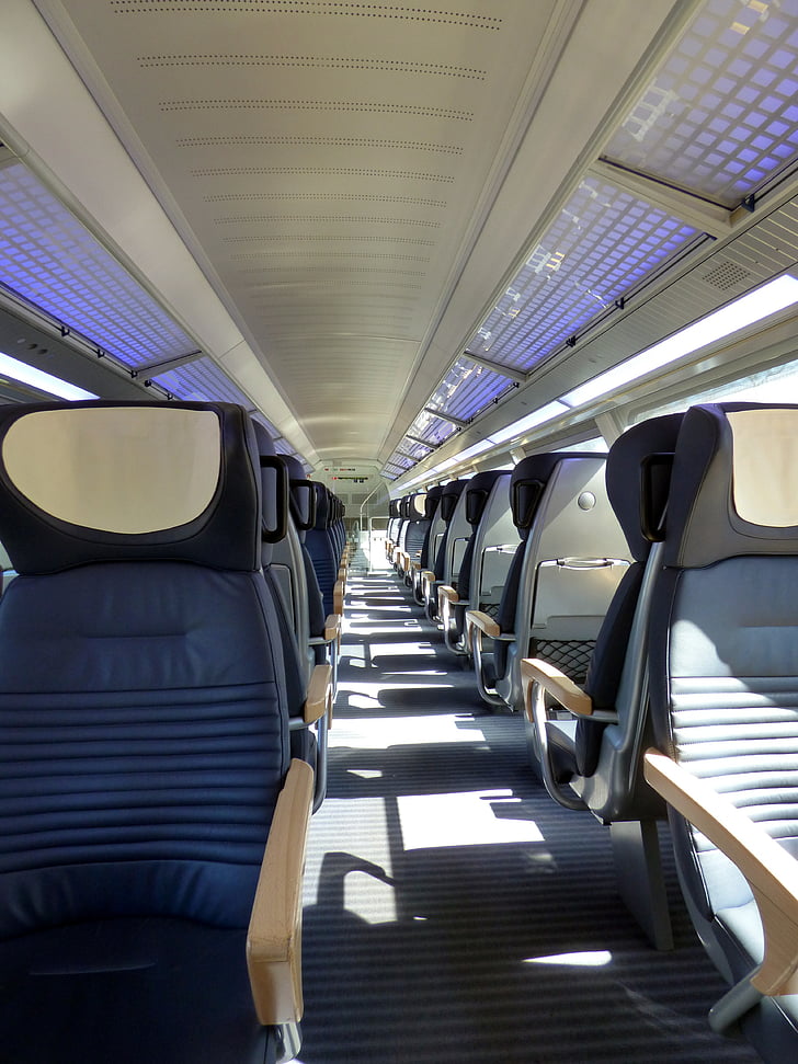 vlak, Prvá trieda, priestor pre, kombi, pre cestujúcich, Cestovanie