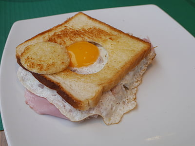 breakfast, toast, egg, food, bread, meal, plate