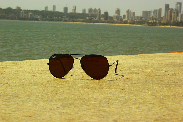 akiniai nuo saulės, paplūdimys, stilius, mados, apsauga nuo saulės, Mumbajus, Indija