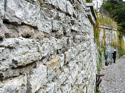 стена, камни, художник, Старый город, средневековый Старый город, Таллин, Эстония