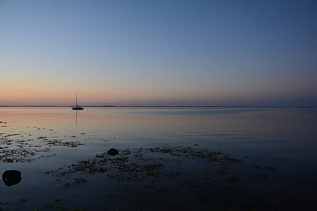 Baltische Zee, water, zee, kust, blauw, zeilboot, reflectie