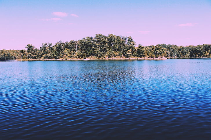 île, Lac, eau, nature, paysage, Scenic, réflexion