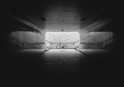 paso subterráneo, Underbridge, paso, undercrossing, bicicleta, túnel, hormigón